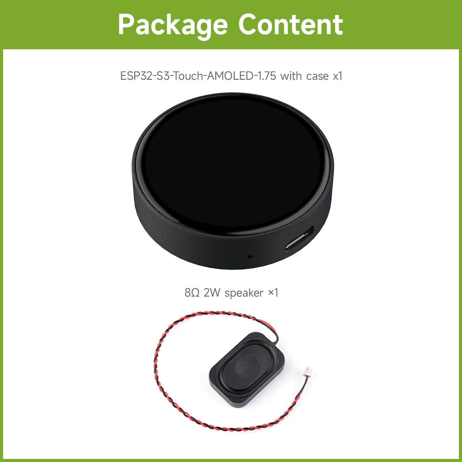 Waveshare ESP32-S3 1.75Inch AMOLED round Touch Display Development Board, 32-Bit LX7 Dual-Core, 466&times;466, QSPI, Dual Digital Microphones Array, ESP32 with Display, with Case image number 1