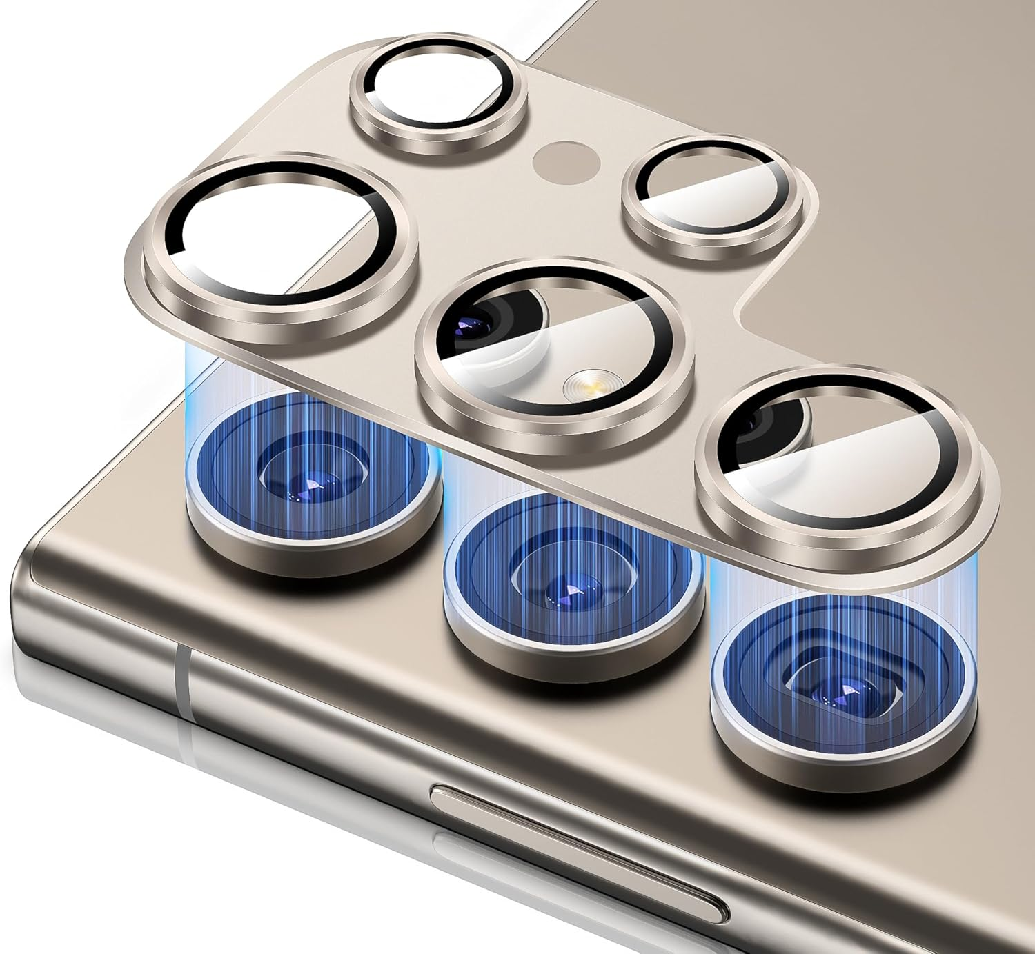 Diruite Camera Lens Protector for Samsung Galaxy S25 Ultra Camera Protector HD anti Scratch Tempered Glass&Aluminum Frame Lens Cover,Integrated Grey image number 3