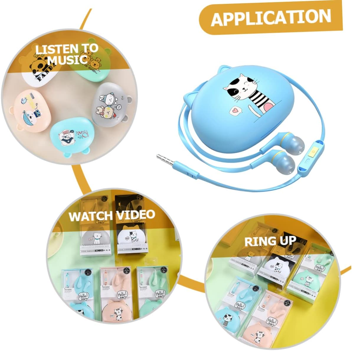 POPETPOP In-Ear Wired Earphones with Microphone Compatible with Huawei Phones Portable Corded Headphones for Computer Use Dc5.00 Voltage image number 3