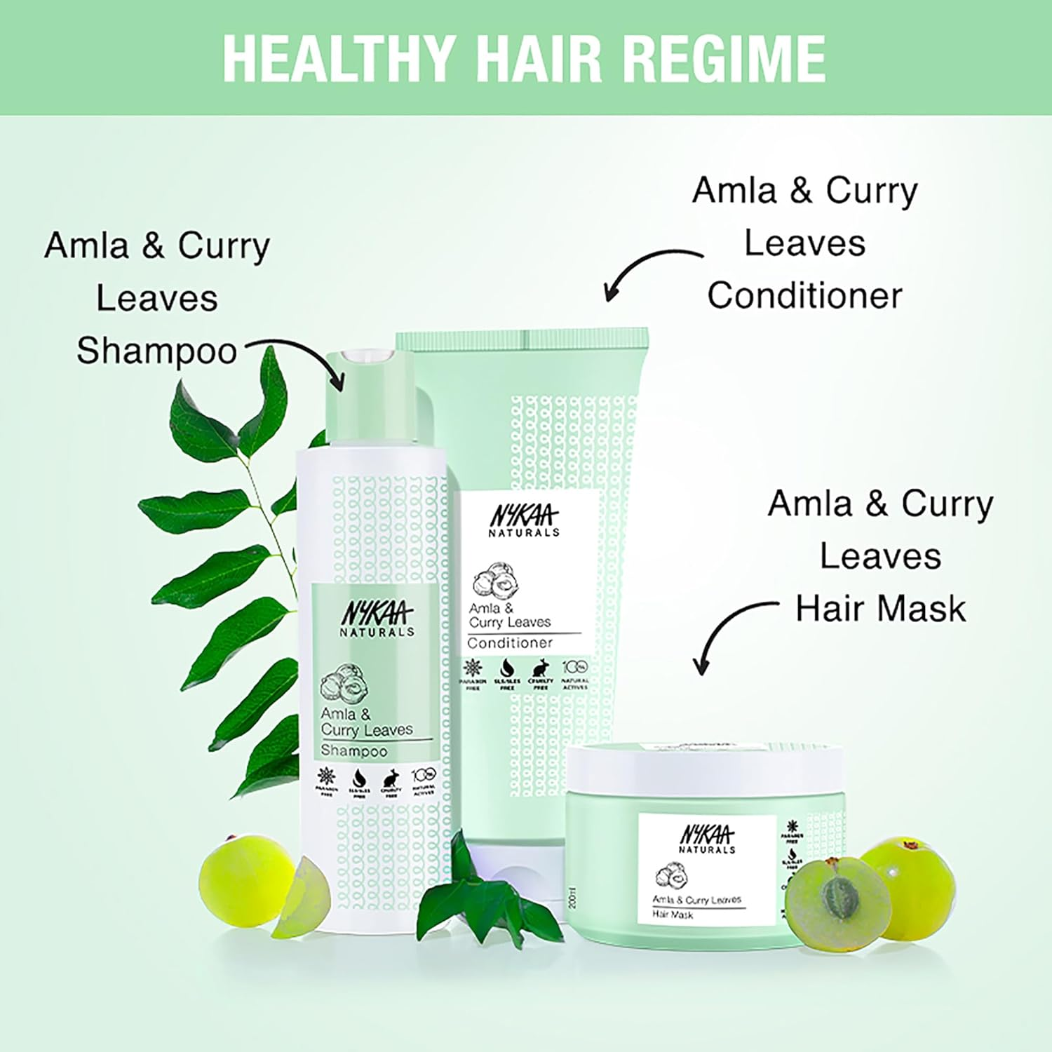 Nykaa Naturals Hair Mask-Anti-Hairfall, Strengthens Hair, Prevents Hair Loss and Thinning, Deep Nourishing-100% Natural Actives, for All Hair Types, Men and Women 200Ml (Amla & Curry Leaves)