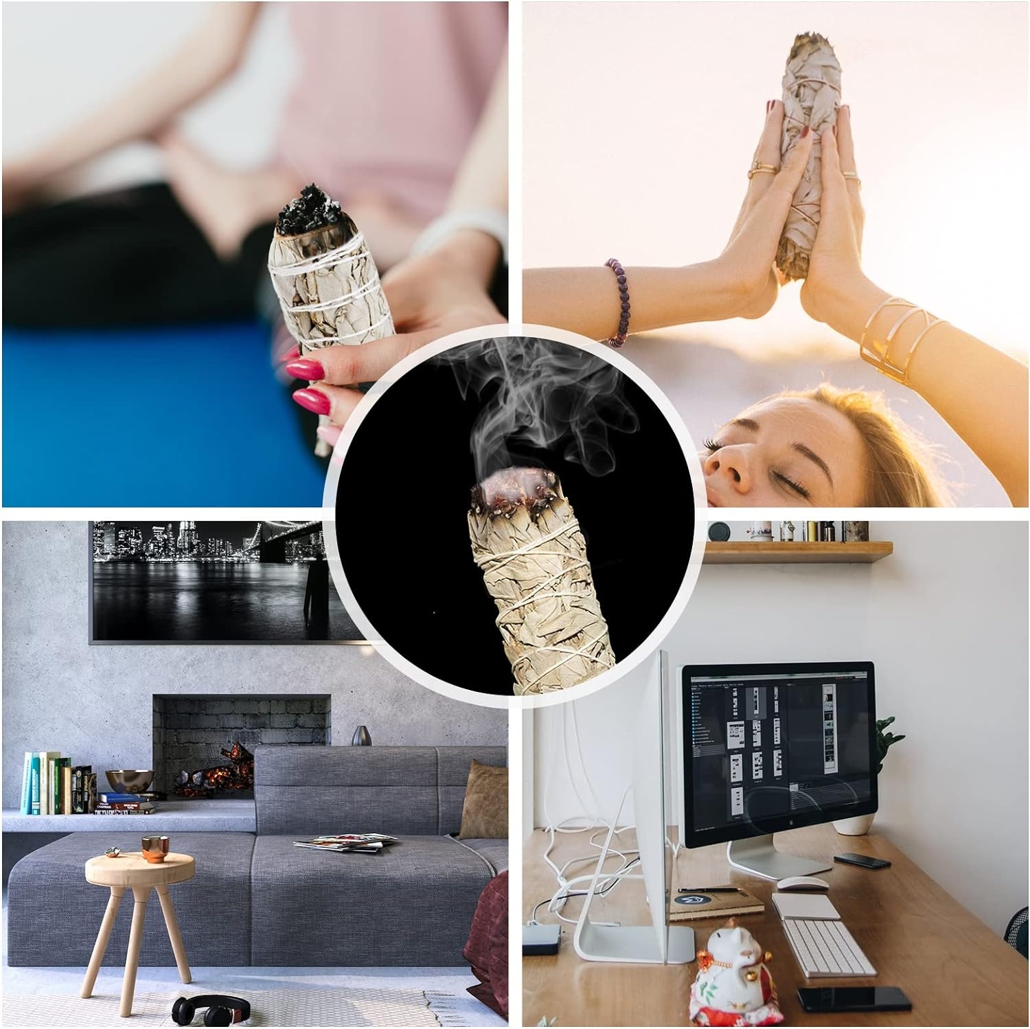 4 Inch White Sage Smudge Sticks 4 Pack - White Sage Bundles for Home Cleansing Incense Healing Meditation & Smudge Sticks Rituals image number 5