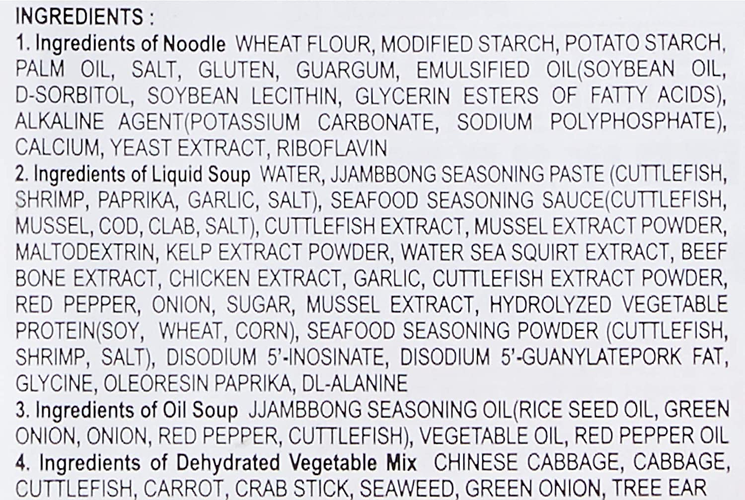 Ottogi Jin Seafood Spicy Ramen Noodle 4 Packets, 520 G image number 2