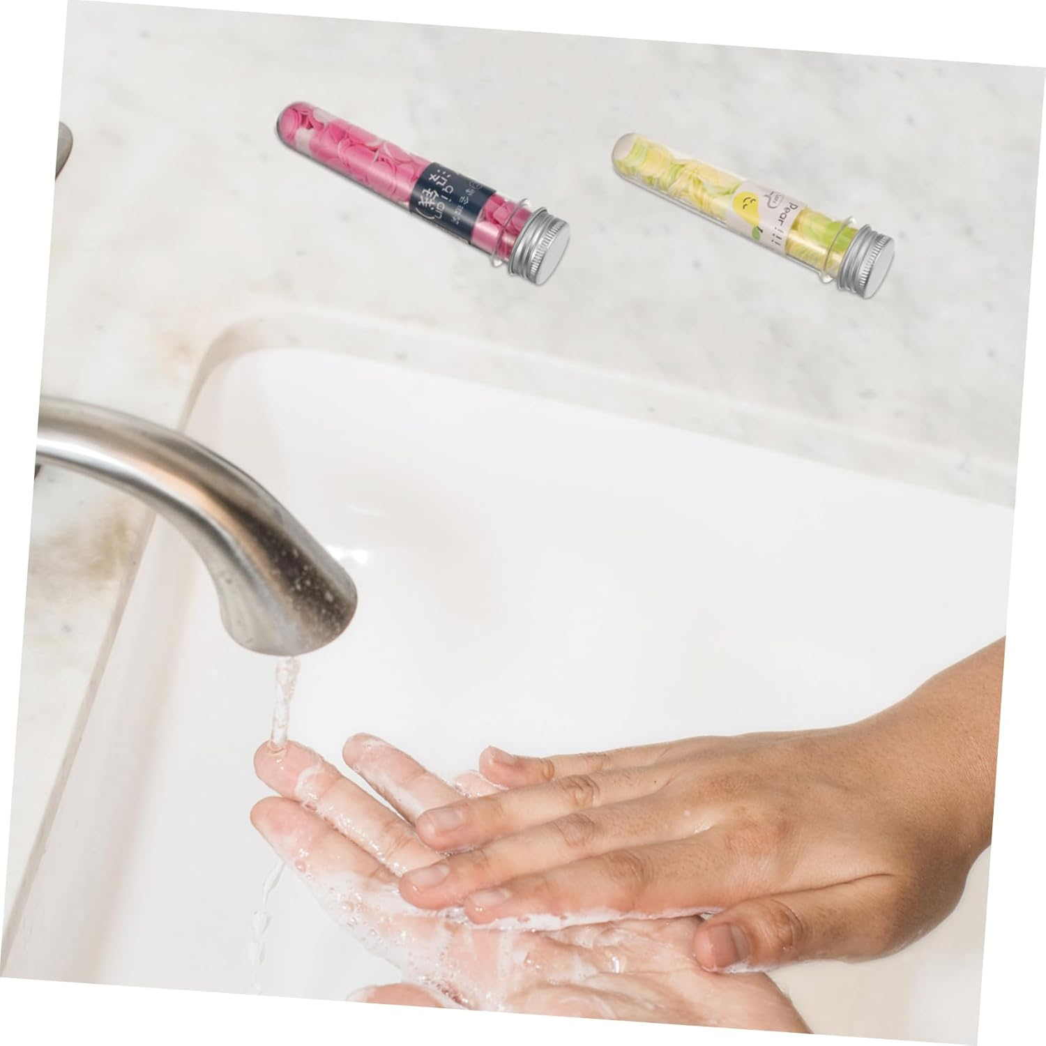 KOMBIUDA 5Pcs Portable Soap for Travel Scented Foaming Soap Petals Disposible Paper for Outdoor Bath image number 3