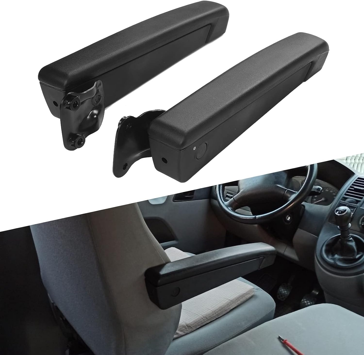 Car Arm Rest, Universal Black 2PCS Left Right Flexible Armrest Shock Absorption for Boats for Automobiles image number 2