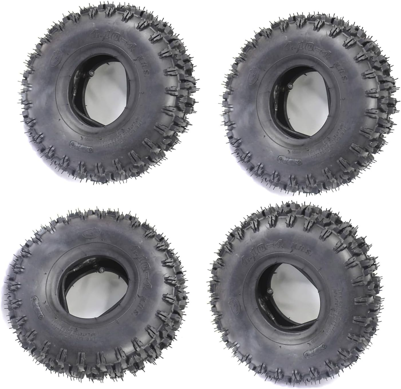 TDR 4Pcs 4.10-4 Inch Tyre Tire + Tube for 47Cc 49Cc Mini Kids Quad Bike ATV Buggy Go Kart 4 Wheeler Replacement image number 1