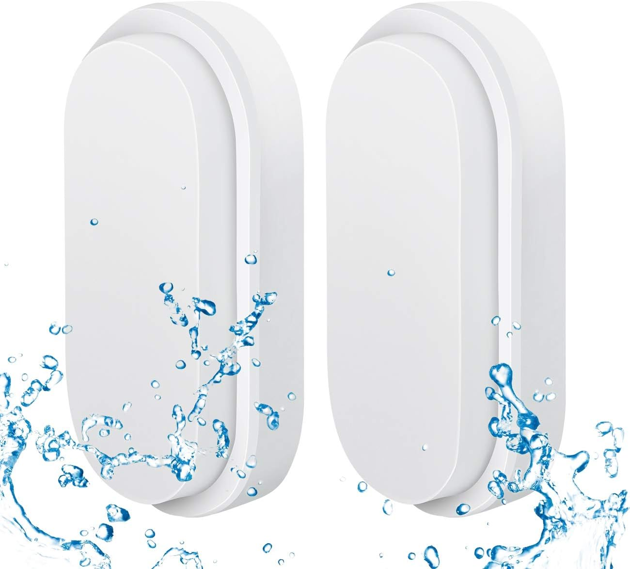 ANWIO 14W outside Black LED Oval Bulkhead Light, IP54 Waterproof Outdoor Porch Light, External Wall Ceiling Light, 980LM, 4000K Natural White (2 Pack)