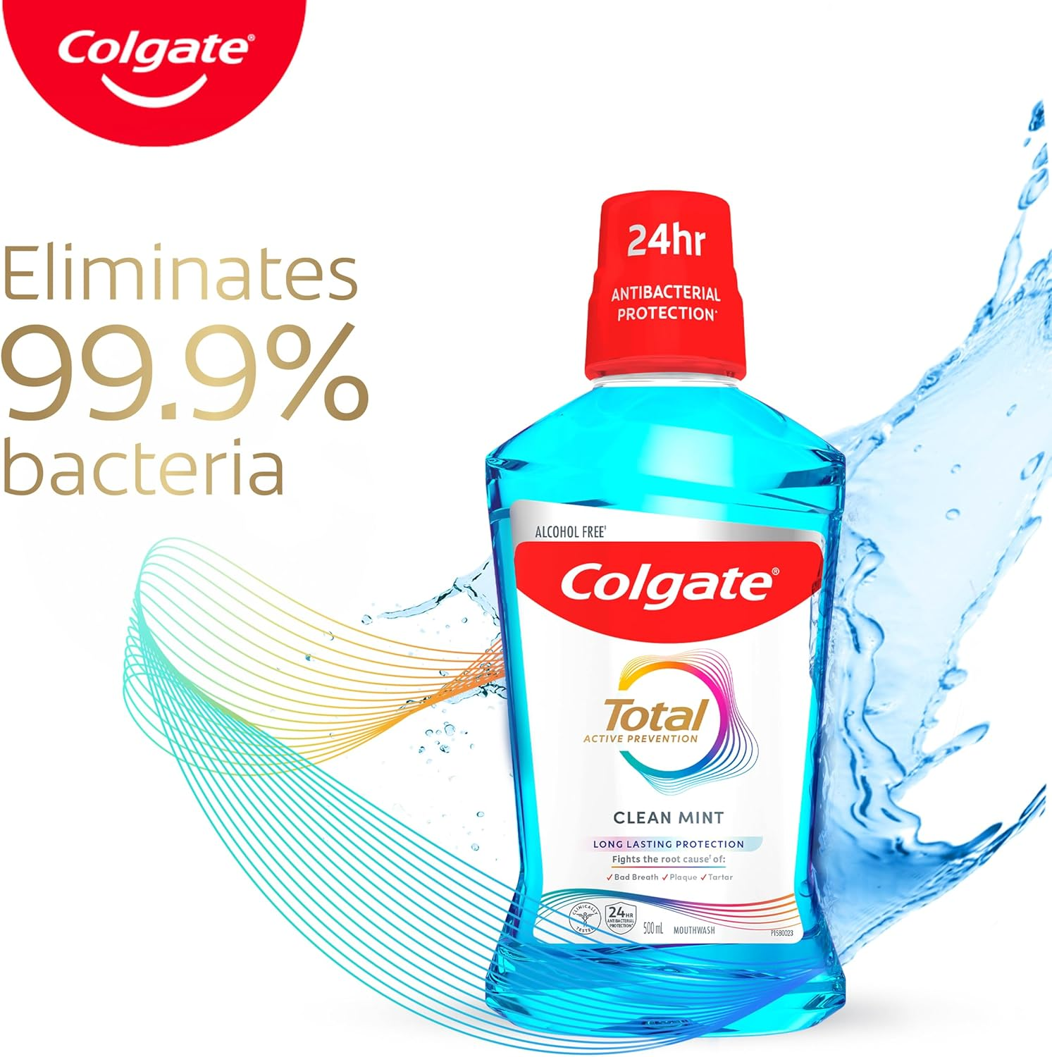 Colgate Total Active Prevention Clean Mint Mouthwash, 500Ml image number 3