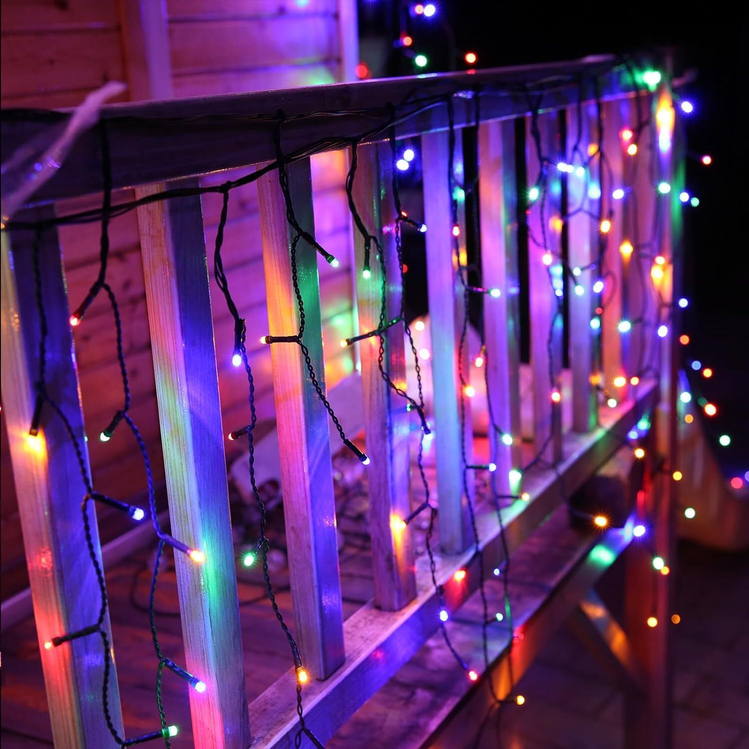 Solar Powered LED Icicle String Lights Christmas Decoration 8 Functions Animations image number 5