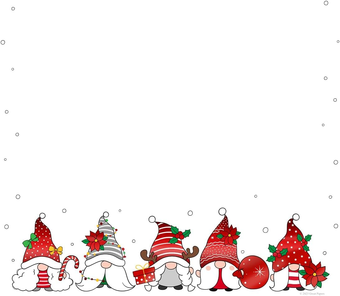 Great Papers! Holiday Gnomes Foil Letterhead, for Invitations, Announcements and Personal Messages, Printer Friendly 8.5" X 11", 25 Pack (2023042) image number 2