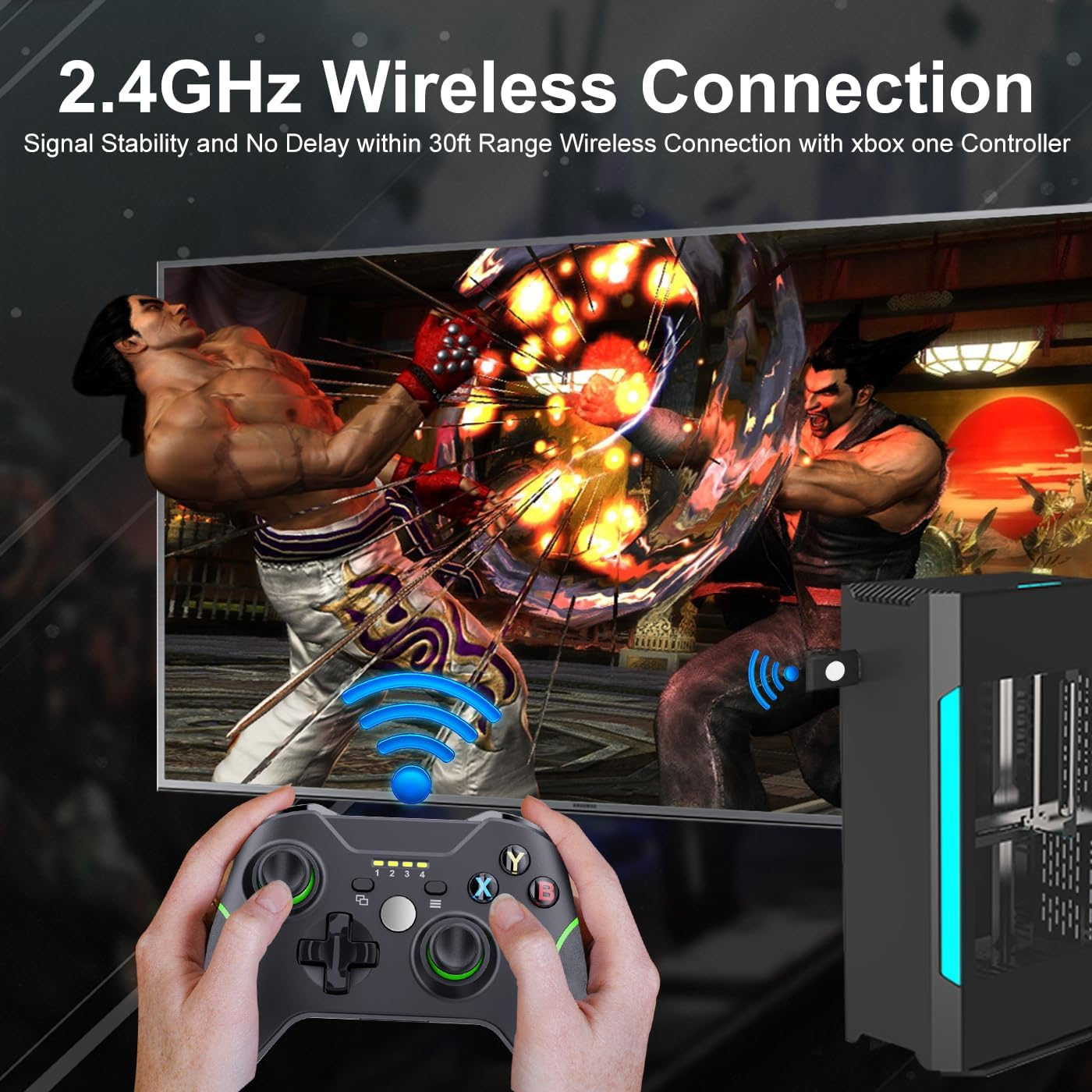 Xbox One Controller,2.4Ghz Wireless Xbox Controller with 3.5Mm Headphone Audio Jack Xbox Controller for Xbox One X/S Xbox Series X/S,Black image number 6