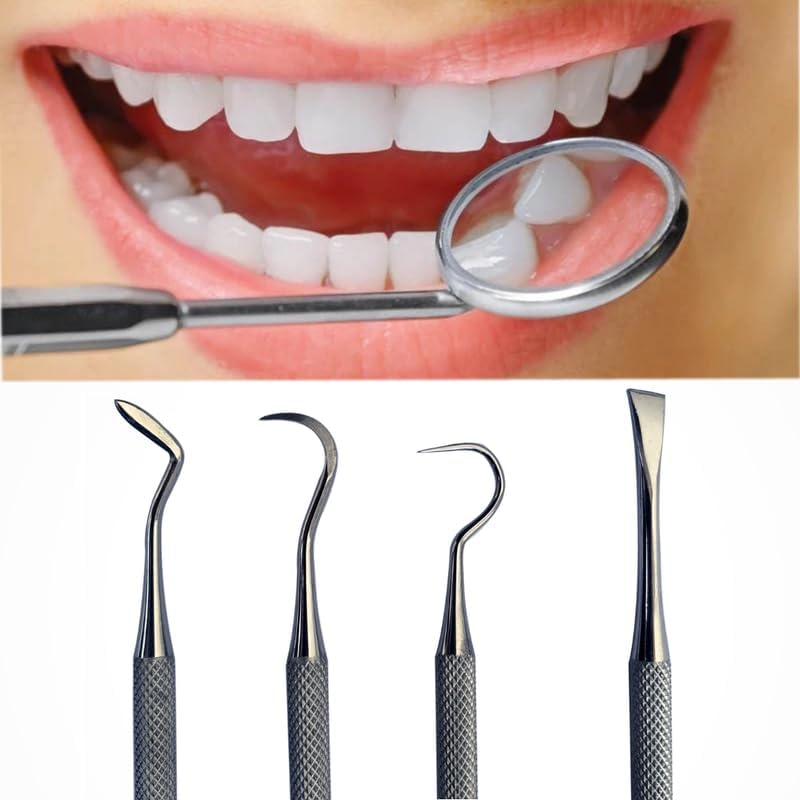 Pack of 6 Dental Tools Hygiene Kit Toothpicks - Professional Plaque Remover Teeth Cleaning Tools Dental Kit - Dental Pick Tartar Remover Oral Care Dentist Kit image number 1