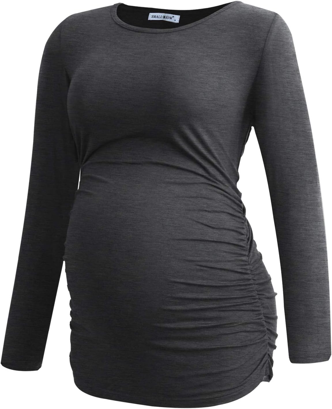 Smallshow Women'S 4 Pack Maternity Shirts Long Sleeve Ruched Pregnancy Clothes Tops image number 4