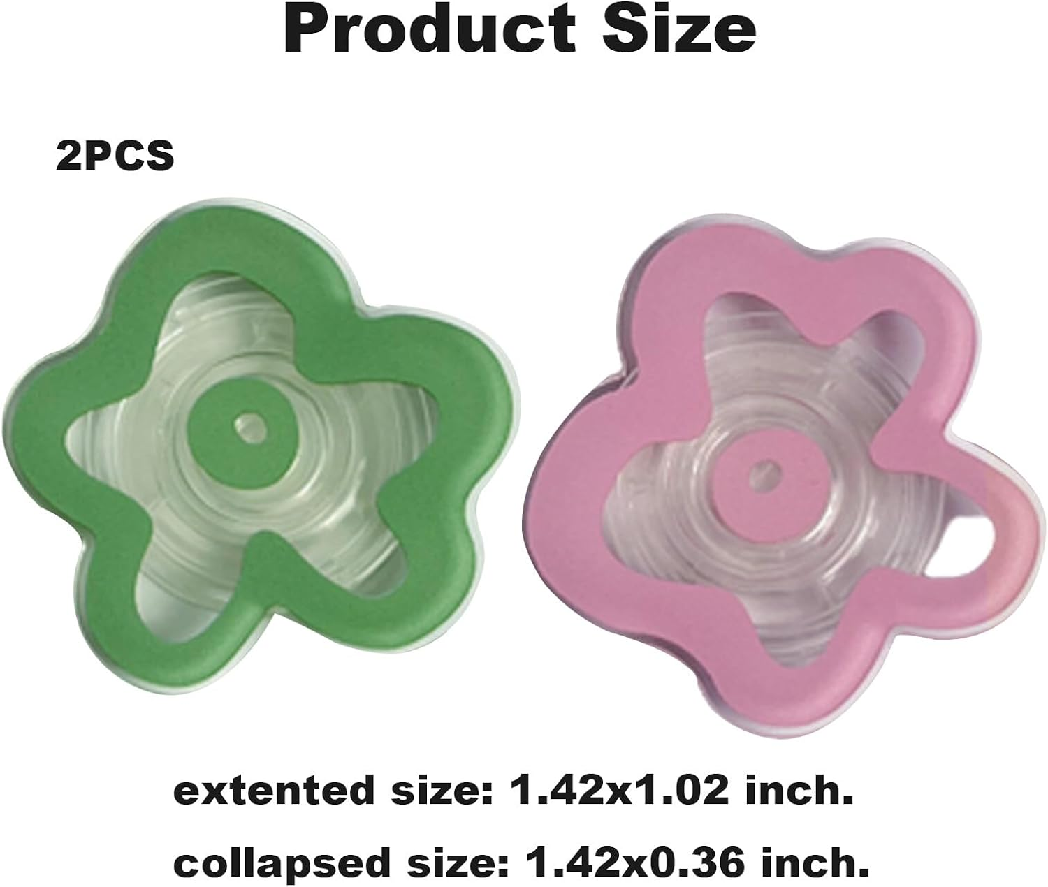 Nicedeal 2Pcs Flower Cell Phone Holder, Pink Green Phone Grip with Expanding Kickstand, Suction Cup Cell Phone Stand image number 2
