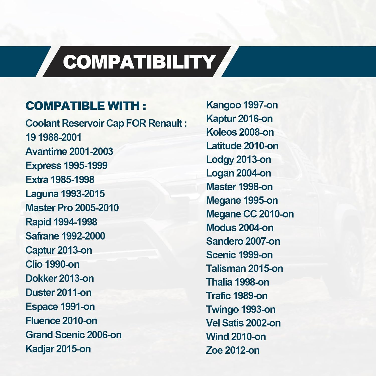 Car Radiator Coolant Reservoir Tank Cap Replacement Compatible with Nissan Dacia Fiat Mercedes-Benz Opel Rena Renault Vauxhall, Replace# 21430-AX30A 8200048024 image number 2