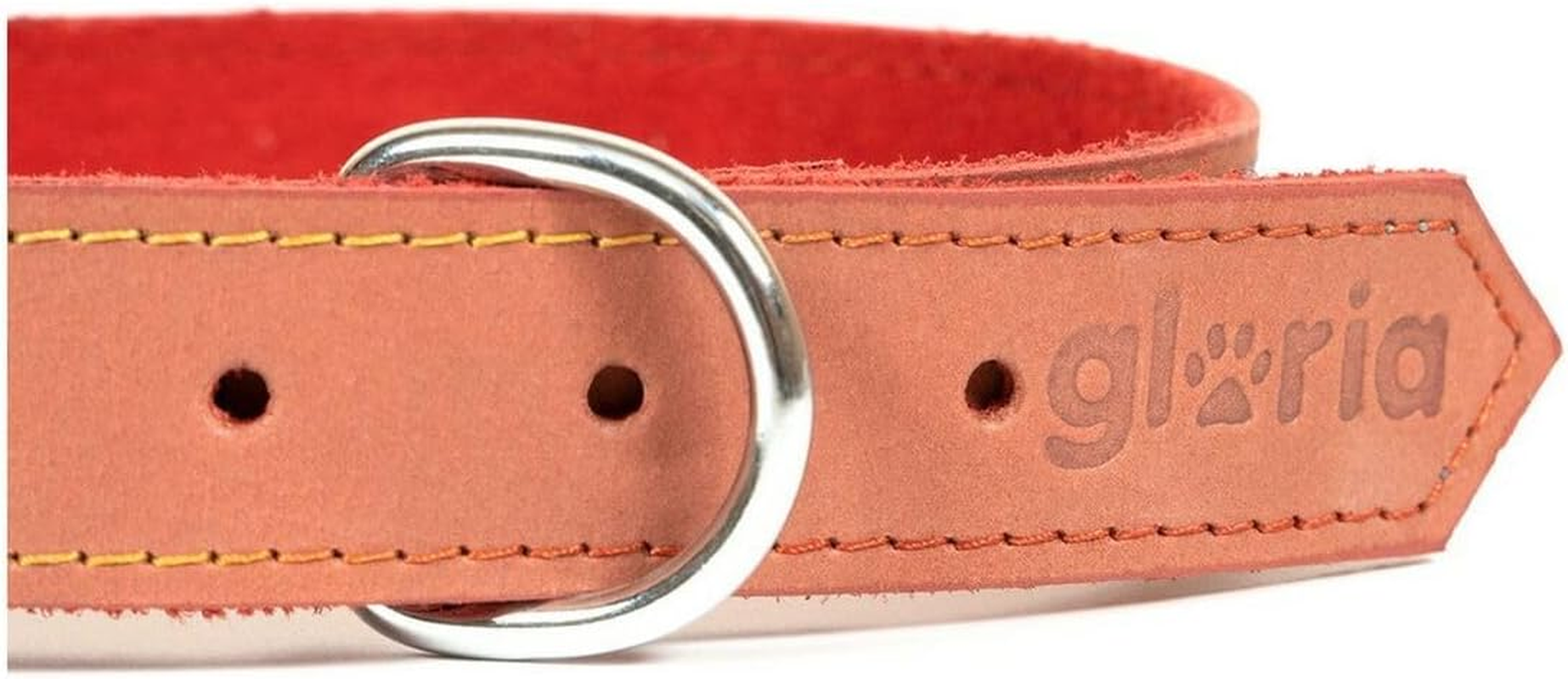 Gloria Nubuck Leather Dog Collar (40Cm) (Red), Red image number 3