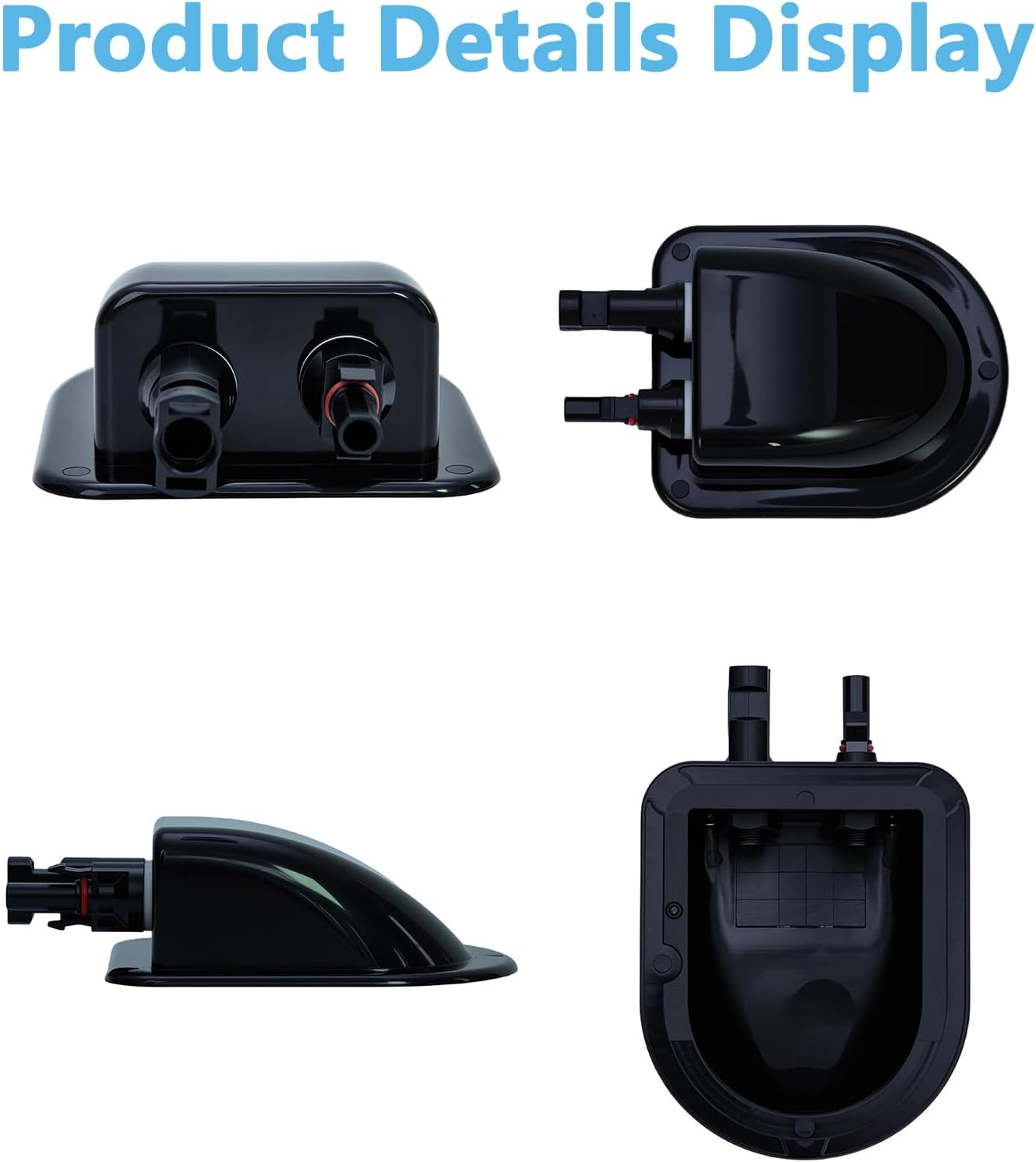 FARLINK Waterproof Solar Cable Box, ABS Solar Double Cable Entry Gland, IP68 Junction Box for Solar Panels, Boats, Yachts, Roofs (Black) image number 6