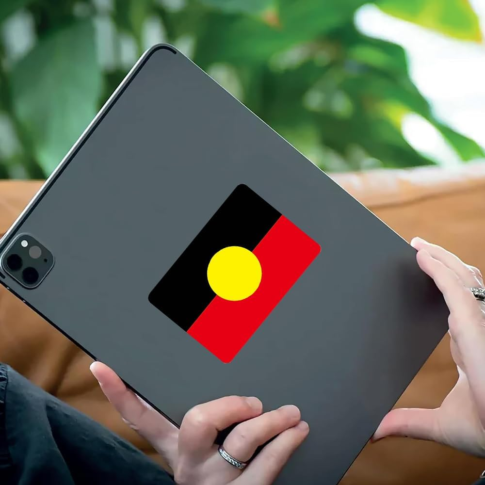 Australia 4 Pack Decals Aboriginal Flag Waterproof Vinyl Sticker Value (3In) image number 5