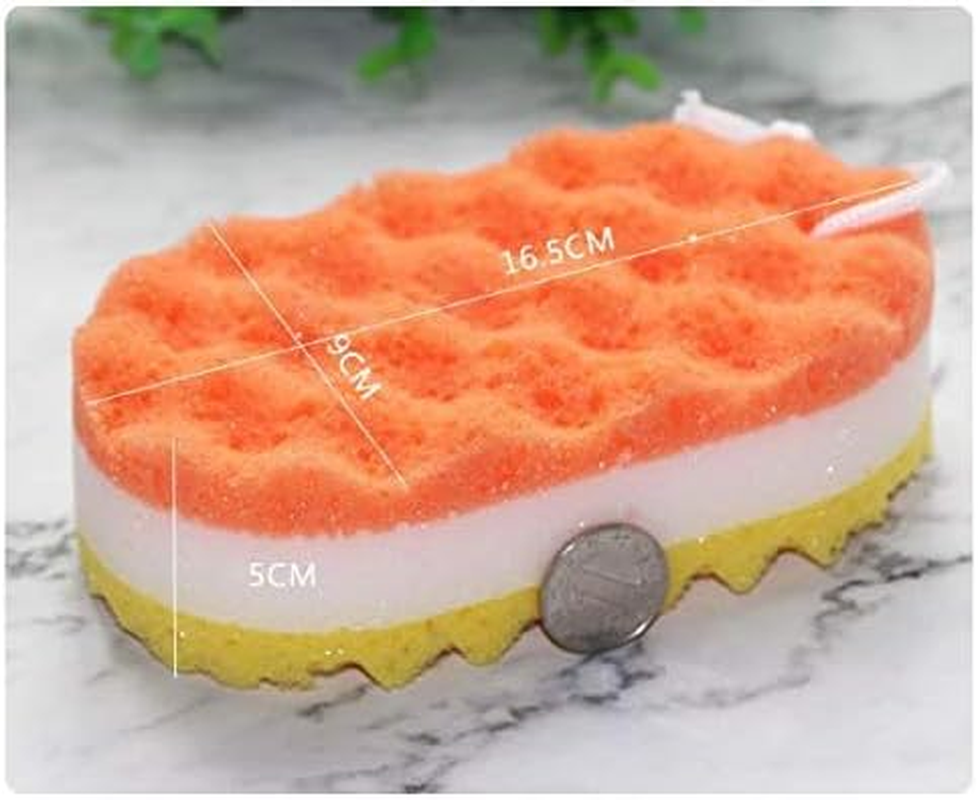 WOIWO 3 Pieces 100% Fiber Sponge Bath Sponge Body Scrubber, Super Size, Delicate, Soft and Rich Foam, Can Be Reused to Remove Dirt and Excess Grease from Cosmetics image number 2