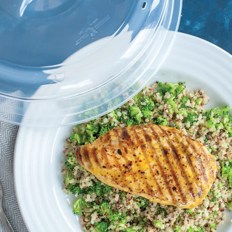 Nordic Ware Bpa-Free and Melamine Free Plastic Splatter Microwave Cover, 10-Inch (Set of 2), Clear image number 3