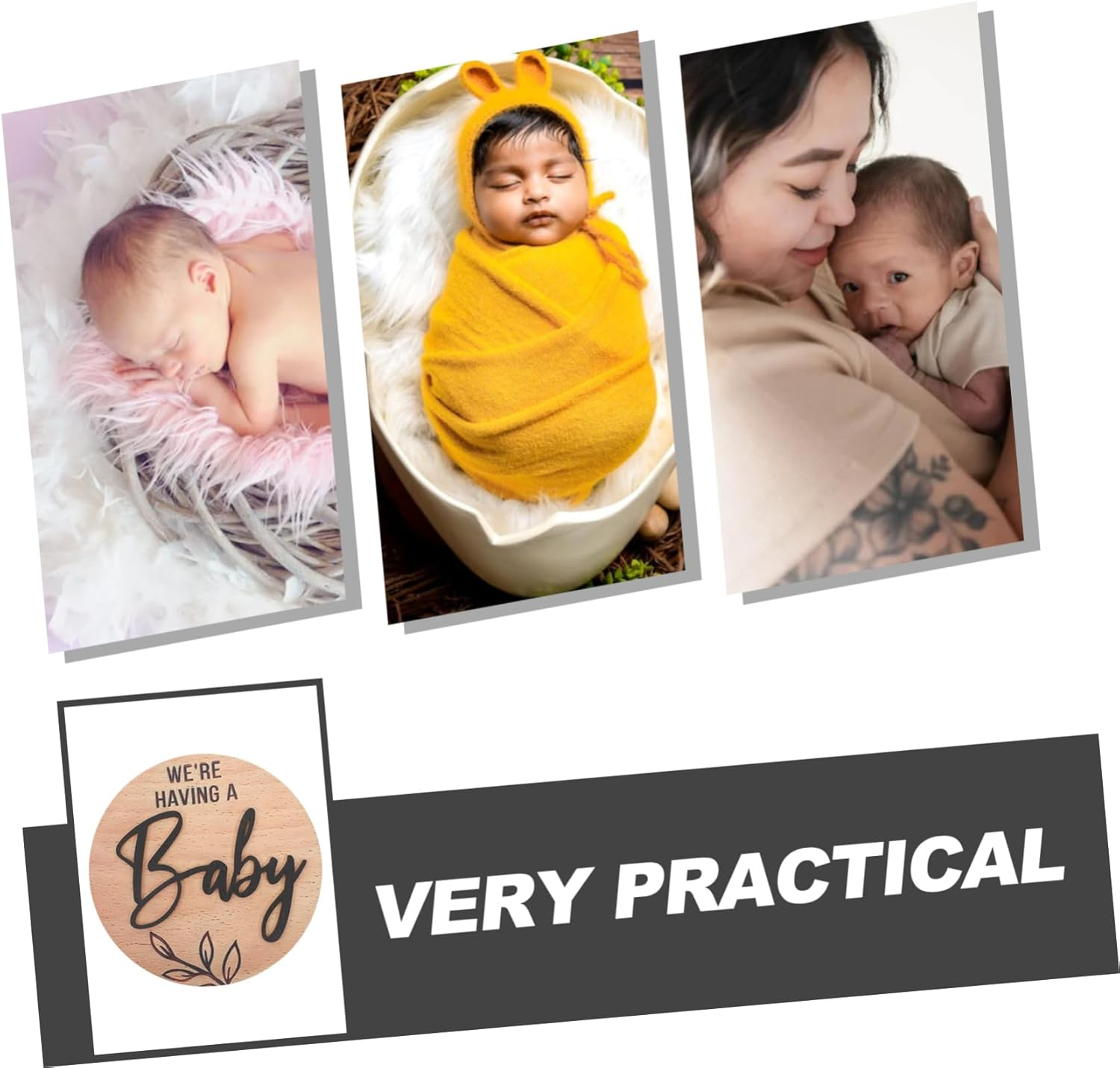 Wooden Baby Arrival Sign Newborn Birth Announcement Plaque Baby Announcement Sign for Hospital Home Nursery Newborn Decor image number 6