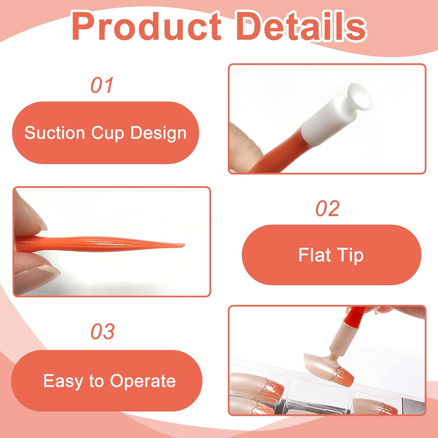 Multifunctional Suction Cup Nail Tool 3PCS, Nail Art Suction Cup for Easy Application and Removal, Suction Cup Nail Art Tools for Professionals and DIY Enthusiasts, Essential Nail Technician Tools image number 1