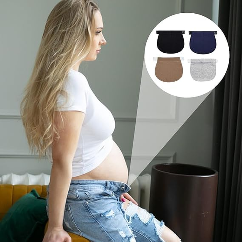 Adjustable Maternity Pants Button Extender, 8Pcs Maternity Pants Adjustable Pant Button Elastic Waistband Extender, Waist Elastic Pant Button Extenders Pregnancy Stretch Band for Pregnancy Women image number 5