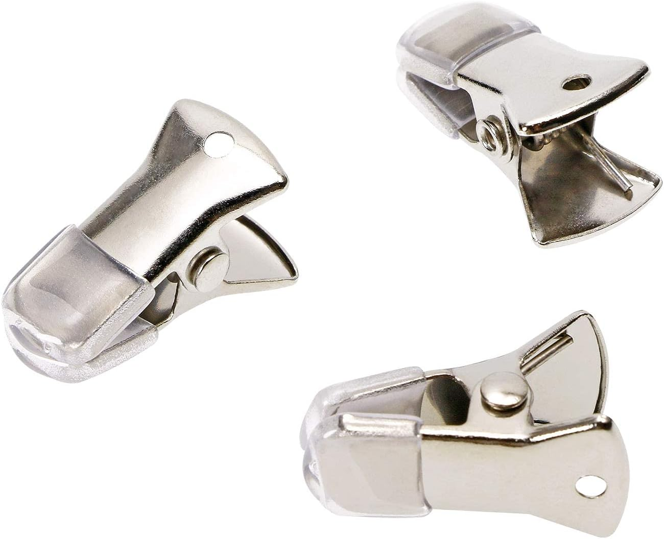 ONLYKXY 30 Pieces 20X6Mm Silver Metal Small Clip, DIY Clips, Non-Slip Sweater Clips Alligator Clamps Flat Mouth Clip ID Badge Holders Lanyards Clothing Glasses Accessories Clip, Silver image number 4