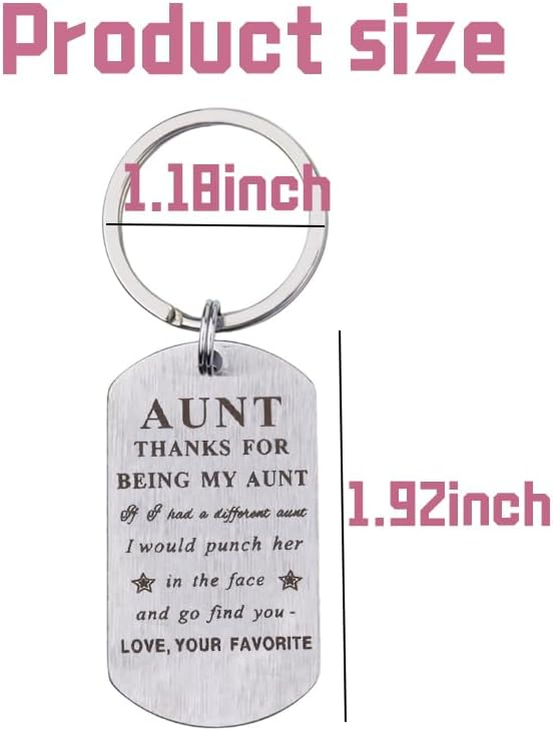 Aunt Christmas Birthday Gifts for Women from Niece Nephew Aunt Keychain Gifts for Aunt Aunts Auntie Aunty Thanks for Being My Aunt Inspirational Keychains Gifts for Aunt Women image number 3