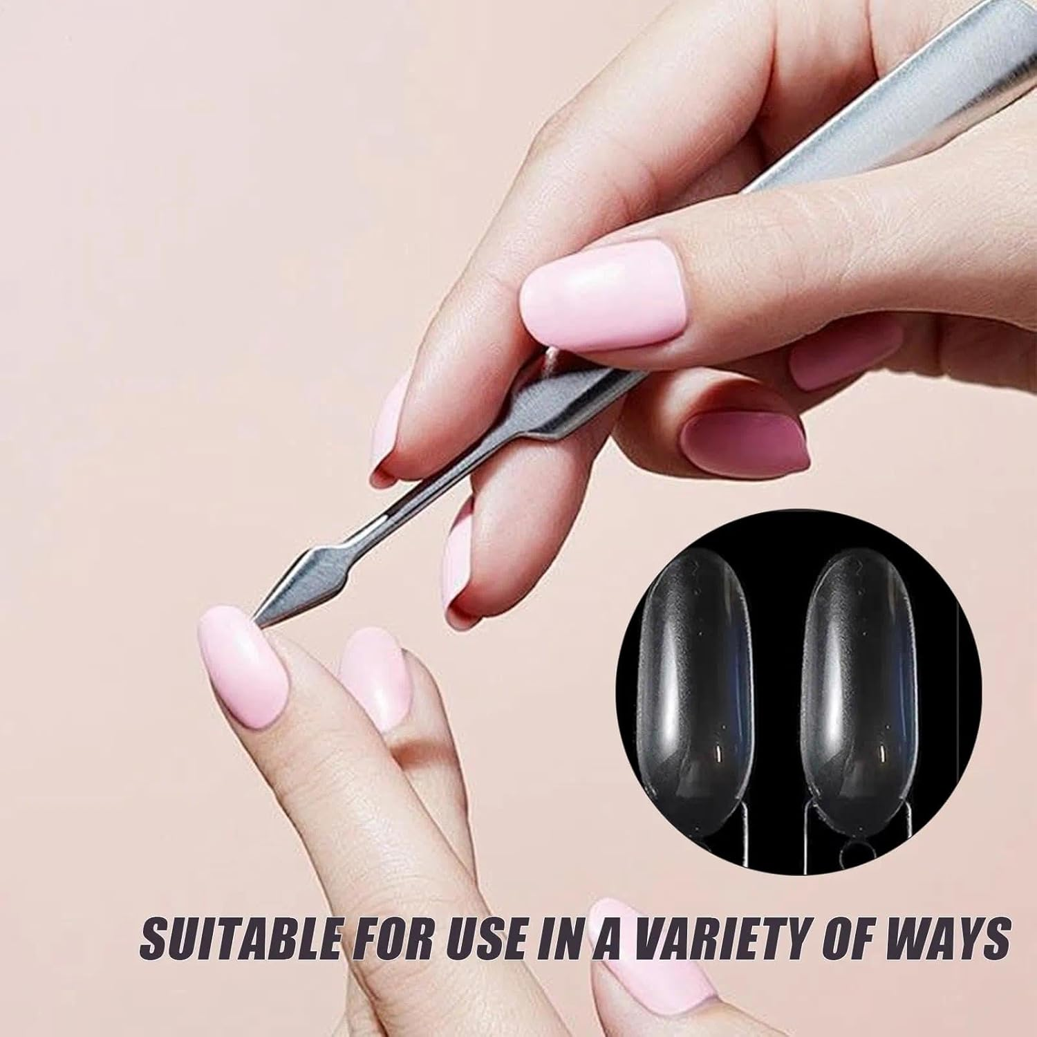 Nail Swatches Sticks &ndash; 50 Pcs Transparent Plastic Nail Swatches for Nail Art Practice, Display & Design, round Shape with Metal Rings, for Gel & Polish Swatches-Sztty image number 1