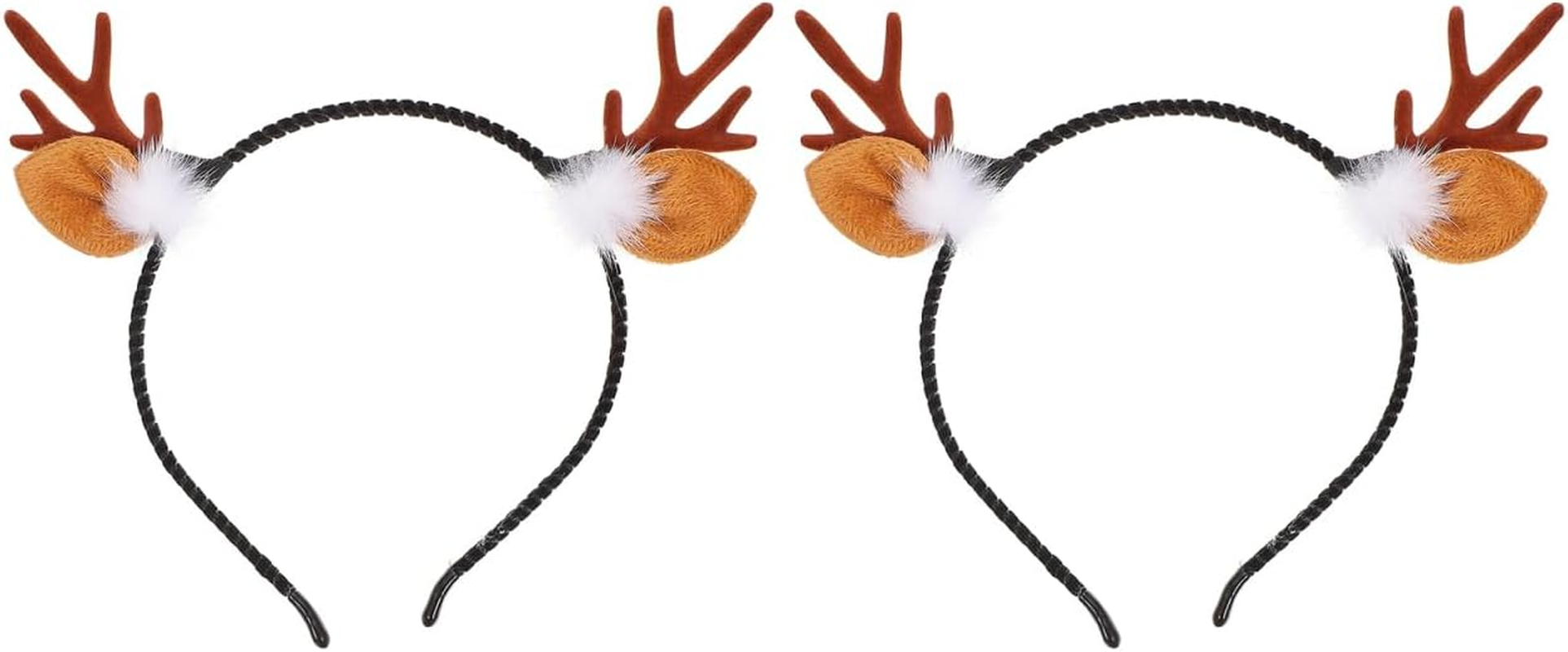 WOFASHPURET Pack of 2 Christmas Reindeer Antlers Headband with Rabbit Ears Durable Xmas Hair Accessory Dimensionally Stable Party Headpiece for Women image number 1