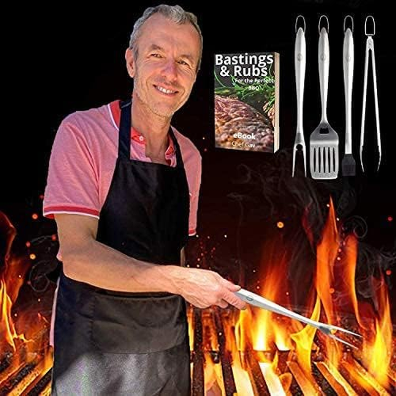 K Living Barbecue Tool Set | AU Company | Perfect for Dad'S | Stainless Steel | Includes, Apron and Chef GAV EBOOK | Easy to Clean and Store | Stylish Design | Long Handles image number 1