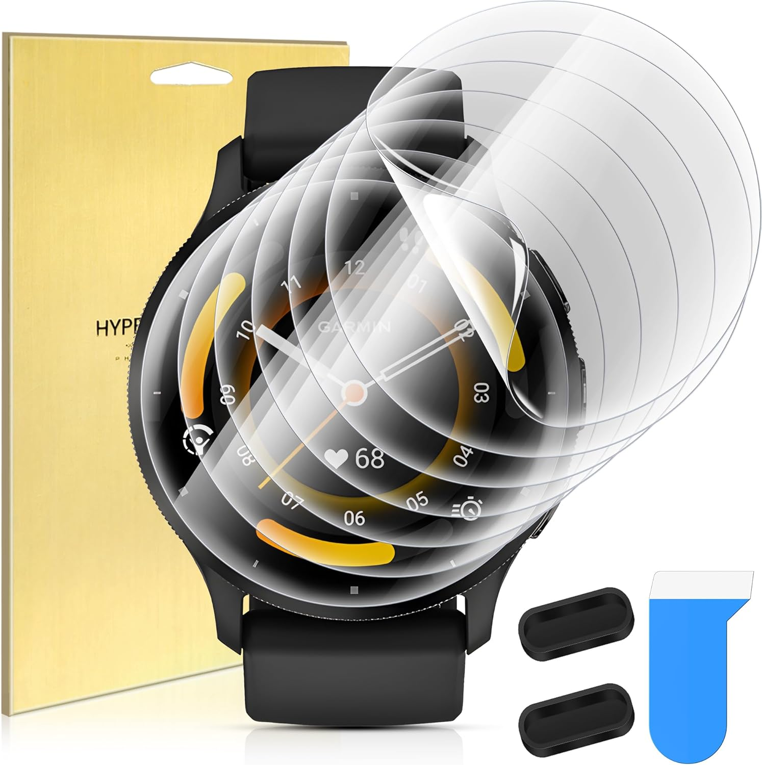 Suoman 6-Pack for Garmin Venu 3 45MM Smartwatch Screen Protector, Charger Port +[Perfectly Fit] High Definition Clear TPU Soft Protective Film image number 2