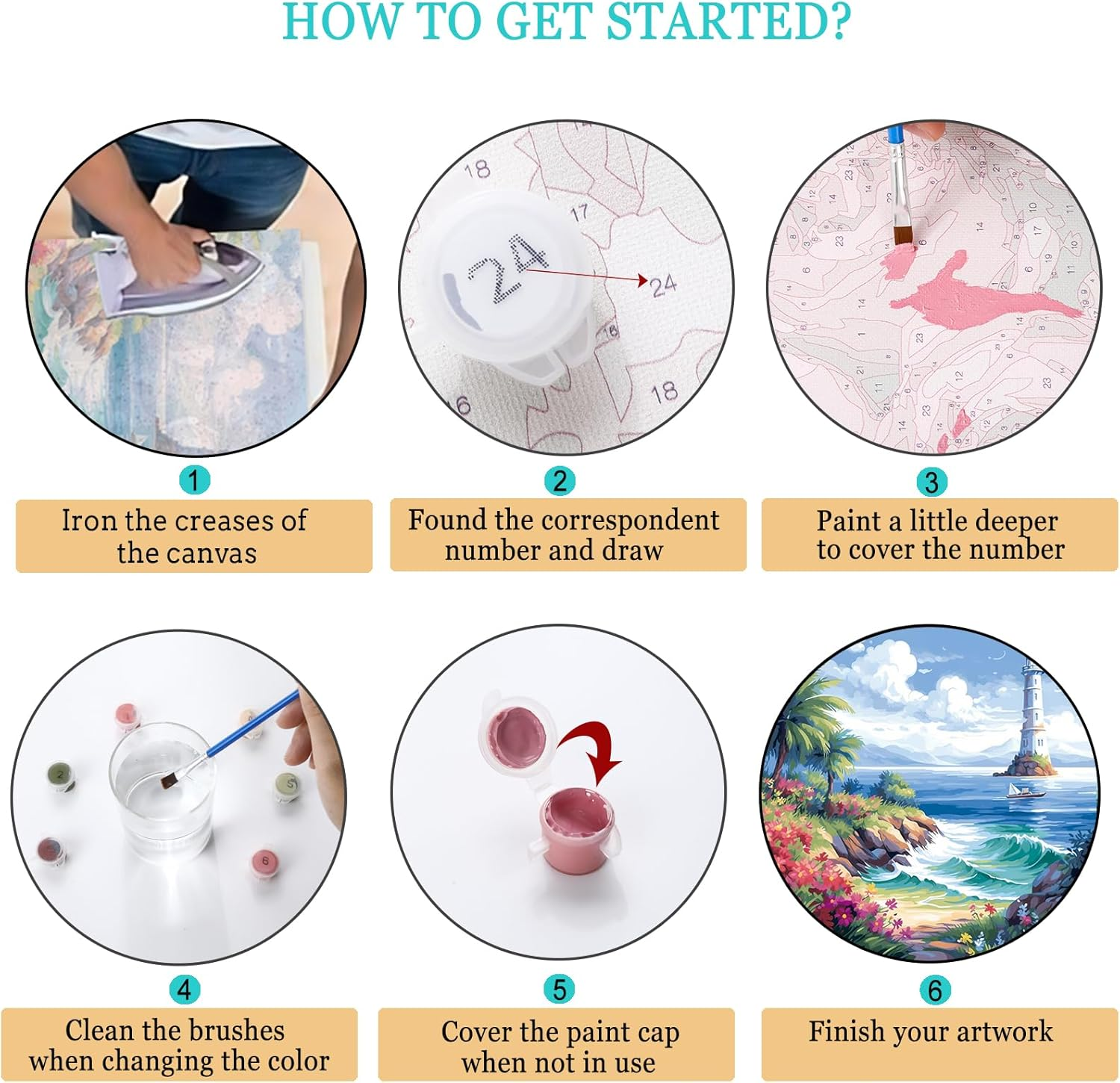 HONGYA ART DIY Paint by Numbers－Diy Adult Paint by Numbers Kits for Adults,Adult Painting Kits on Canvas Landscape for Living Room, Bedroom, Office 20X16''(Ld-5) image number 2