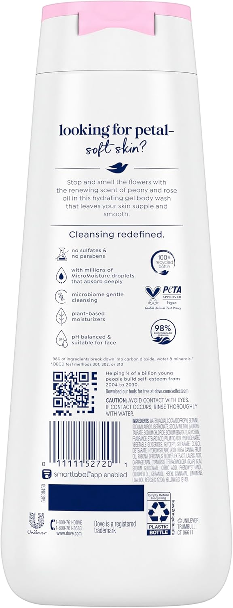 Dove Purely Pampering Body Wash, Sweet Cream and Peony 22 Oz