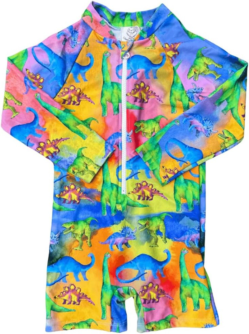 Unisex Long Sleeve Zip Swimmers UPF50+ | Hand-Painted Print | Baby & Kids Swimwear | Australian Brand