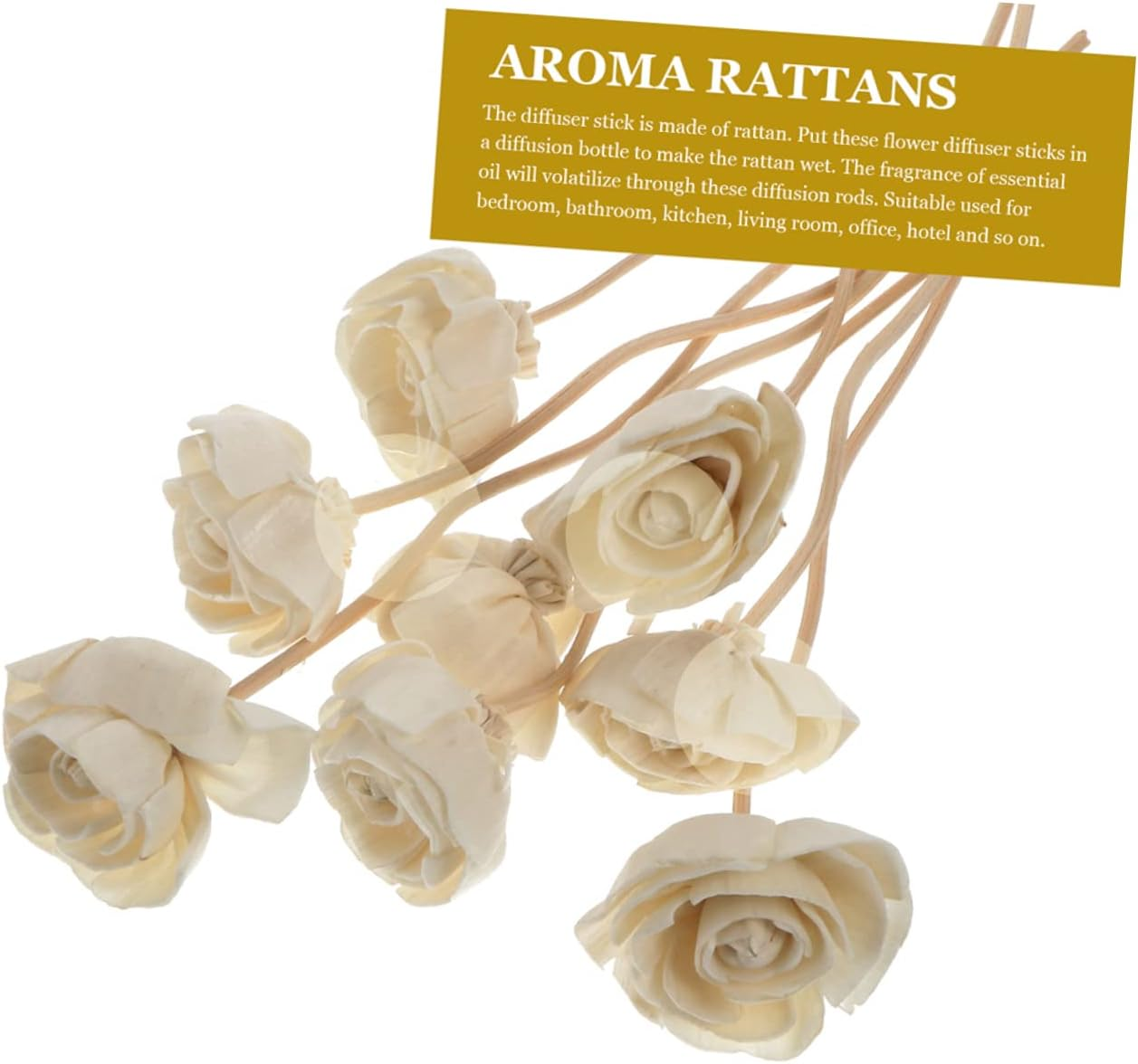 DOITOOL 30Pcs Elegant Flower Designed Scent Stick Aromatherapy for Essential Oils Home Fragrance Diffuser Sticks for Living Bathroom