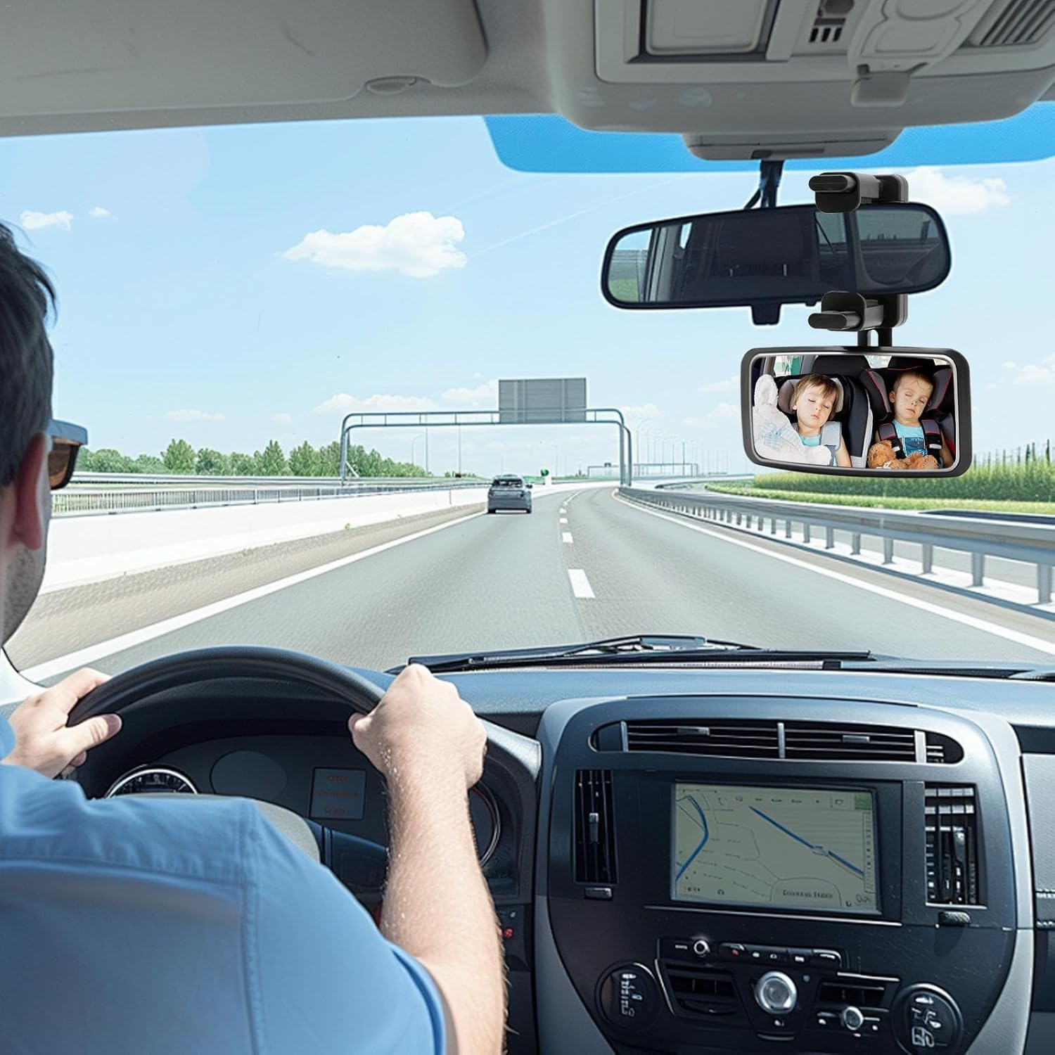 Car Mirror for Kids, Front Facing Rear View Mirror, 360 Degree Car Seat Mirror | with Non-Loose Mounting Buckles, Automatic Rear Seat Mirrors for Kids Travel Equipment image number 1