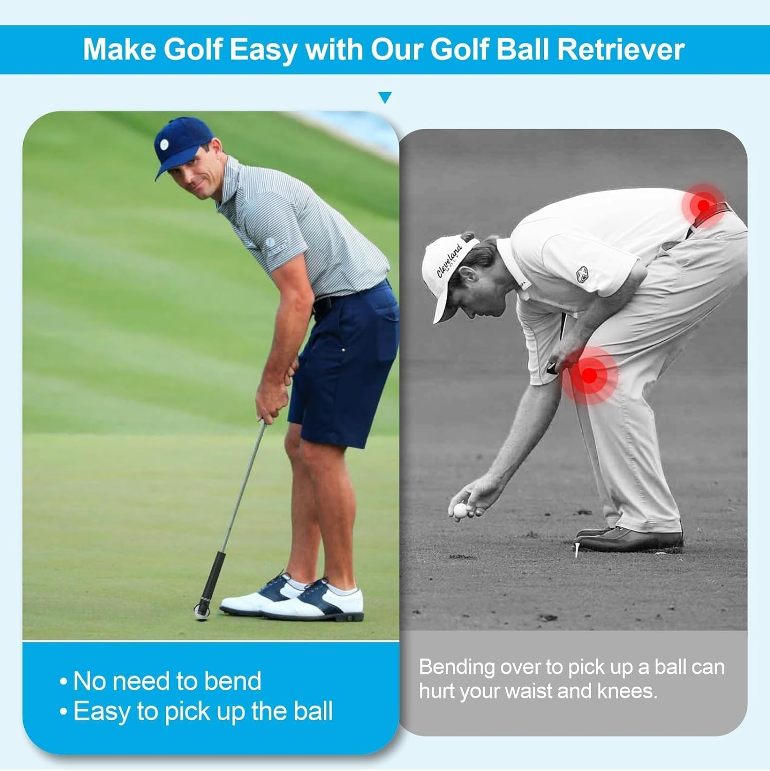 Hh-Golf 3-Prong Golf Ball Retriever Grabber, Suction Cup Ball Picker, Golf Ball Picker Uper Tool for Putter (3 Pack) image number 2