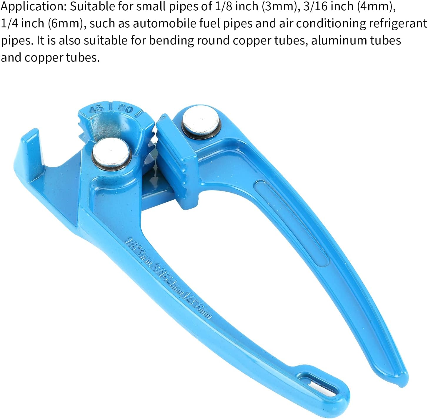 Aluminium Alloy Tube Bender, Handheld Pipe Bending Tool for 3Mm/4Mm/6Mm Tubes, Pipe Bender for Copper & Aluminum Pipes (Blue) image number 2