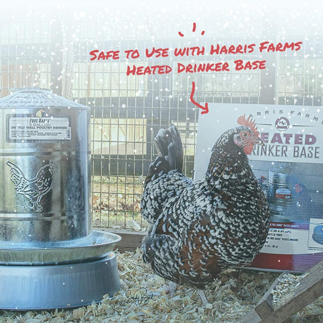 Harris Farms Chicken Waterer - Galvanized Steel - Double Wall Poultry Drinker - 2 Gallon image number 2