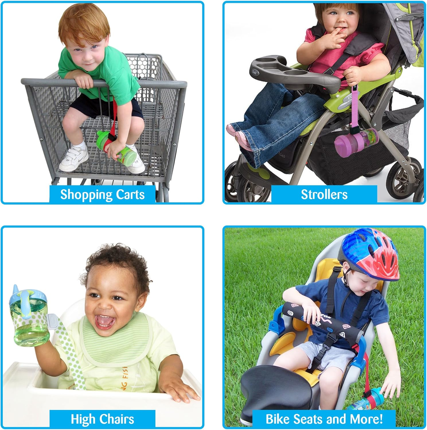 Pbnj Baby Sippypal Sippy Cup Holder Strap Leash Tether (Blk/White Dot 2-Pack) image number 6