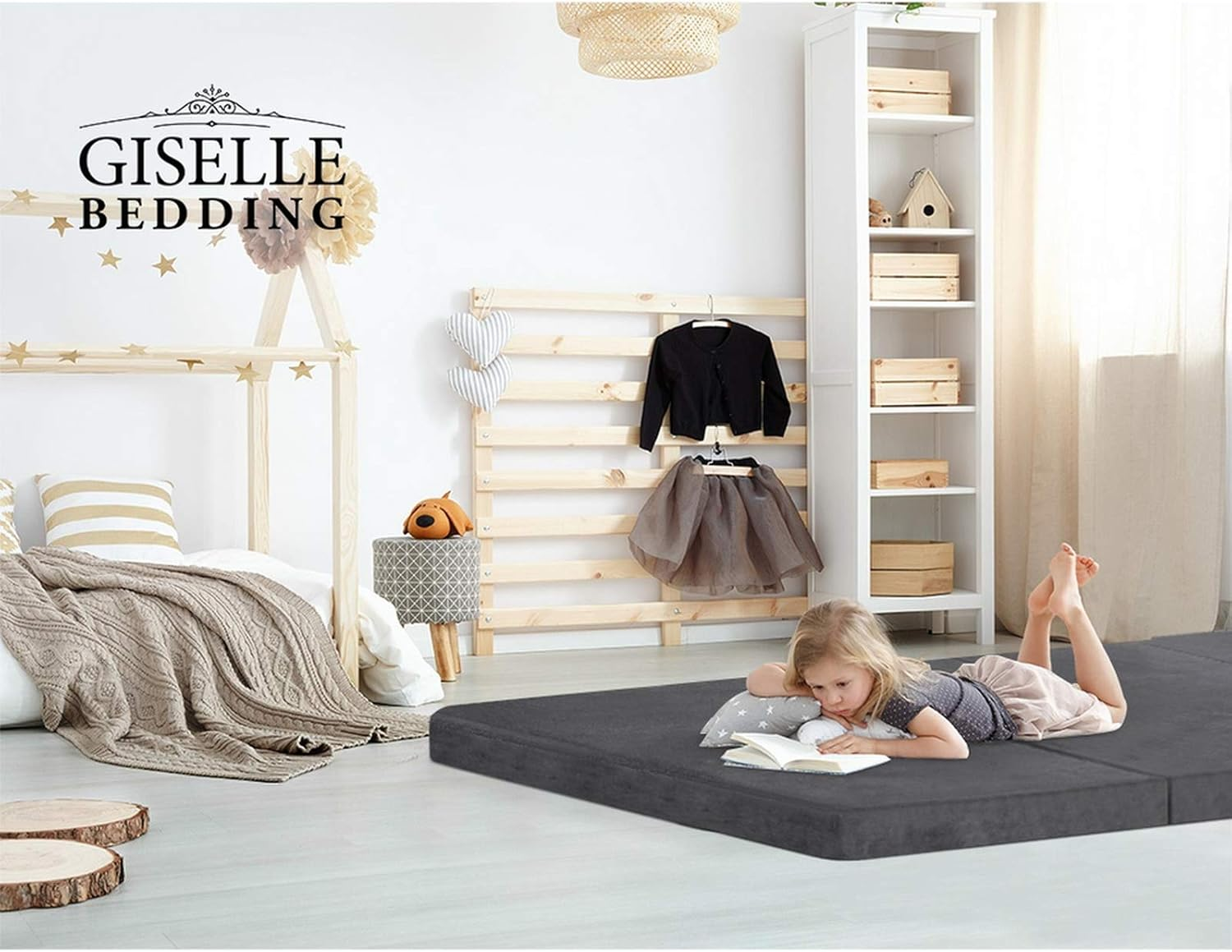 Giselle Bedding Foldable Mattress 180 X 122 12Cm Double Folding Mattresses Cushion Covers Camping Floor Mat Portable Travel Sleeping Sofa Bed Pad Home Office Grey image number 2