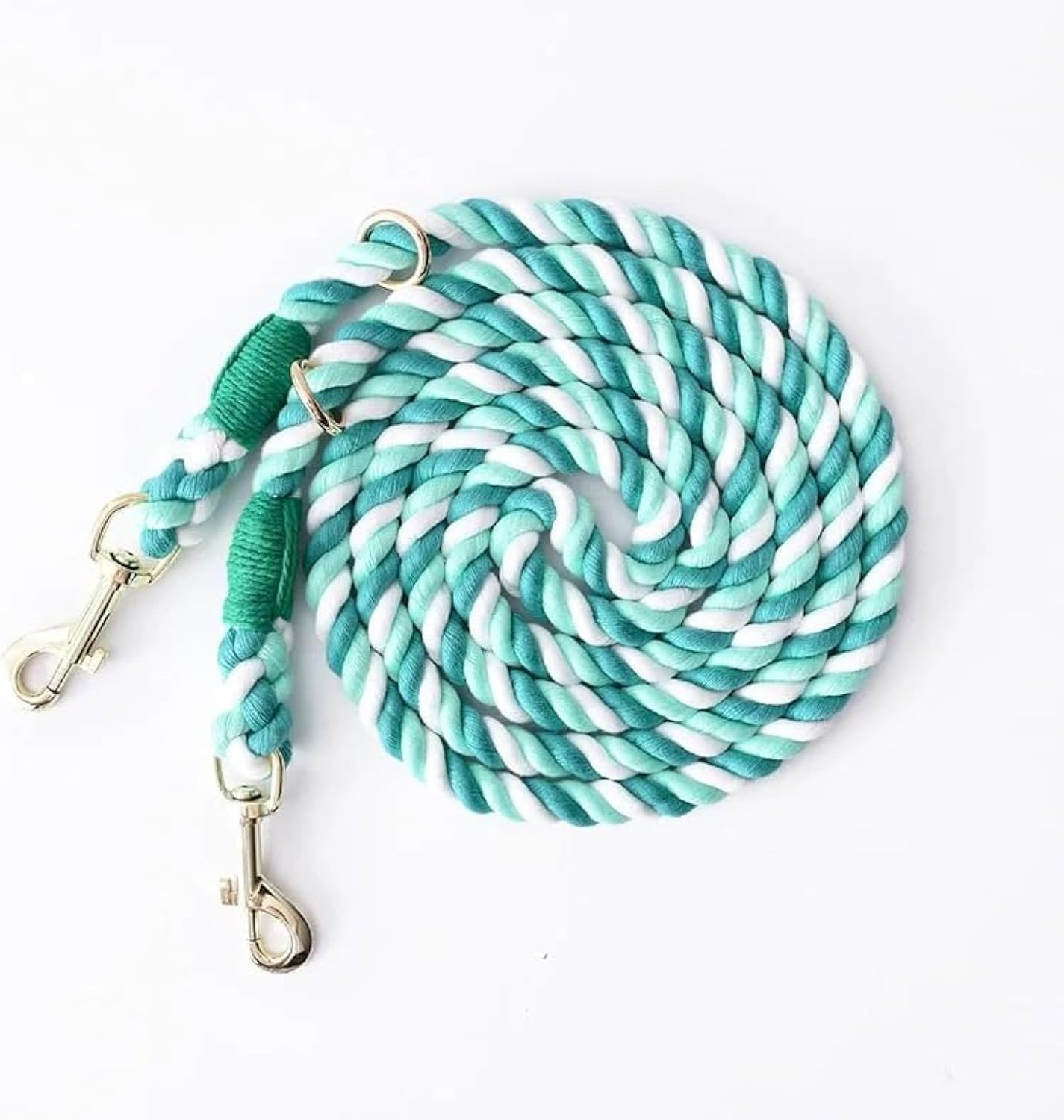 Tesitehi Multifunctional Rope Dog Leash 7.5 FT with Adjustable Double Swivel Hook Hands Free for Small Medium and Large Dogs Running Hiking Camping Walking (Sky Blue) (DL)