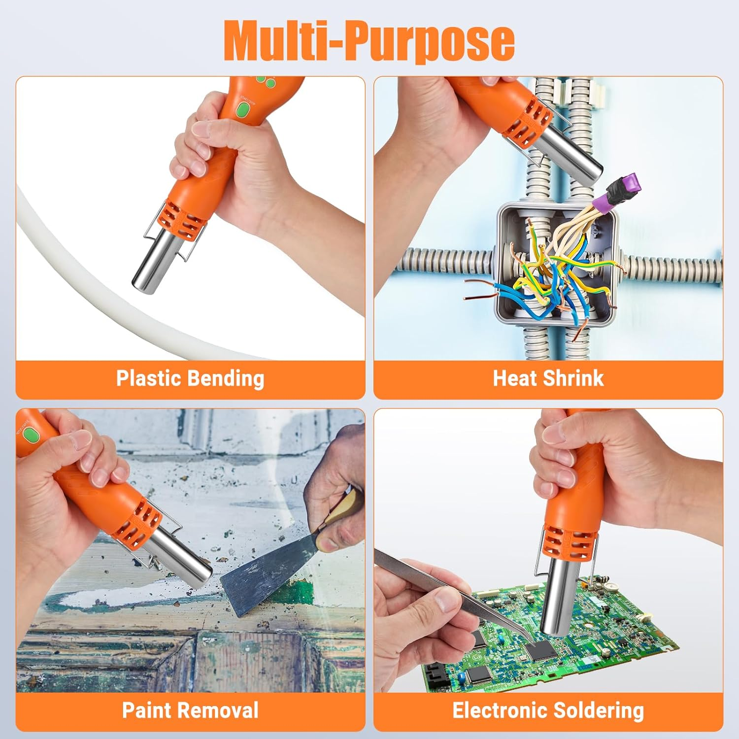 TLBZK 8028 Hot Air Rework Station, Portable SMD Rework Desoldering Digital Heat Gun with Nozzles, &deg;C/&deg;F Conversion image number 4