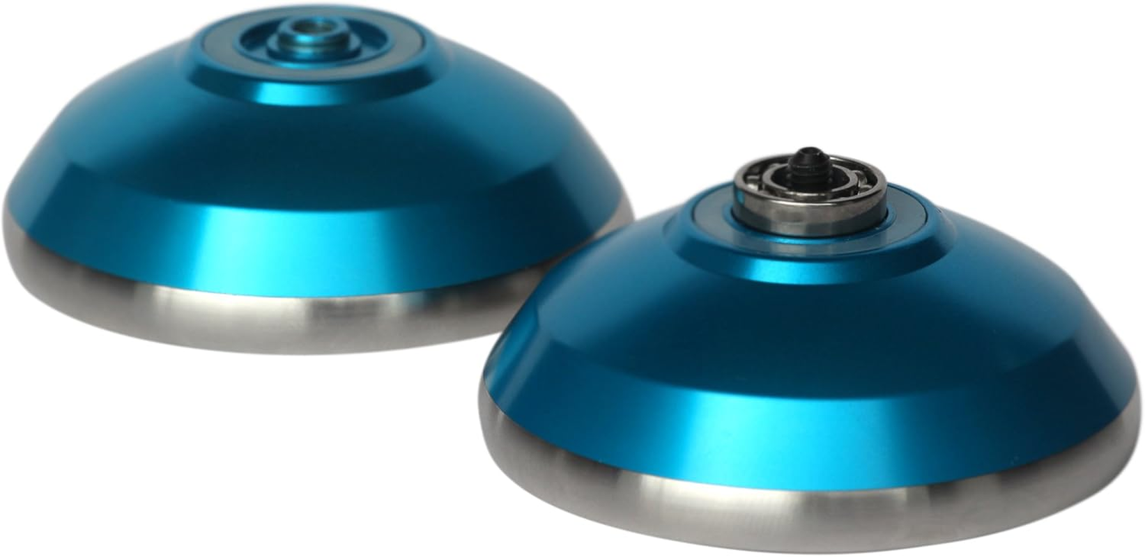 Spintastics Space Monkey Professional Bimetal Aluminum Steel Yoyo with Long Spin Ball Bearing Axle and Extra String - Metallic Blue image number 3