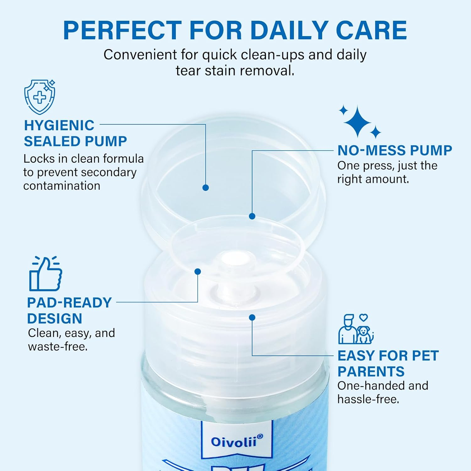 Natural Tear Stain Remover for Dogs and Cats 100 Ml, Eye Cleaning Pads Pack of 50 - Gentle, Safe & Non-Irritating Formula Effectively Removes Tear Stains, Eye Secretions, Discharge and Mucus image number 4