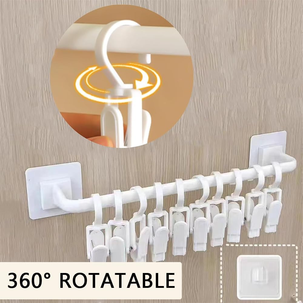 Kid Pants & Accessories Hanger Organizer &ndash; 10-Clip Closet Rack for Baby Socks, Leggings, Hats, Towels, and Cloth Diapers, Wall or Door Mounted, Space-Saving Storage for Toddlers image number 4