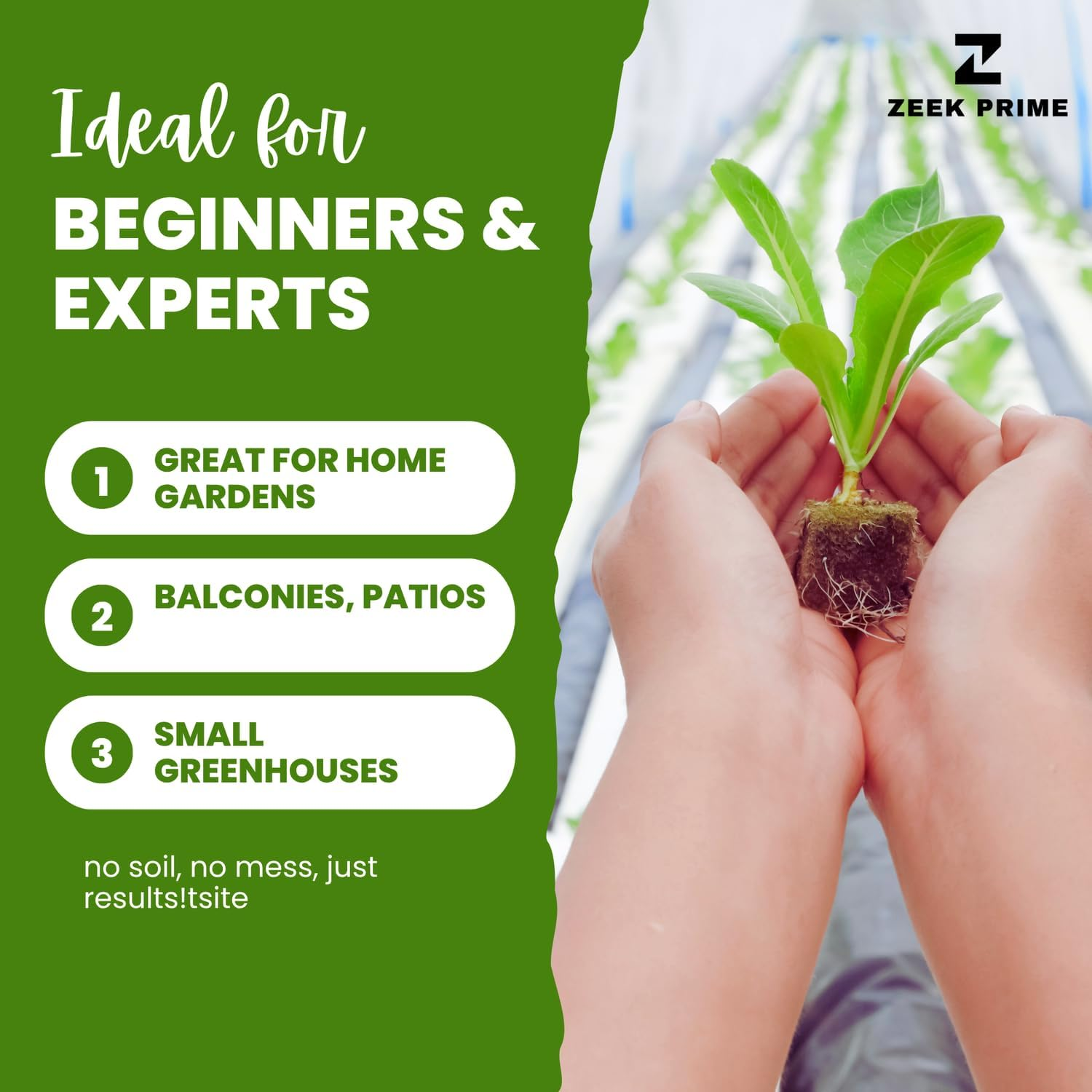 ZEEK PRIME - Hydroponic Growing System &ndash; 36-Site Vertical PVC Garden with AU/US Plug, Water Circulation, Soft Tube & Planting Baskets | Indoor & Outdoor Soil-Free Planter (White)