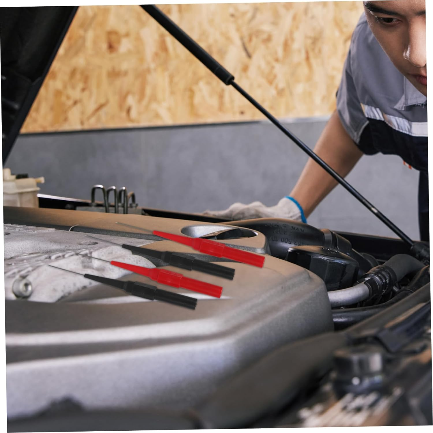 Hohopeti 4Mm Automotive Circuit Test Probes 4Pcs Set Multimeter Leads Back Probe Kit Piecing Needle Pins for Car Electrical Board Testing image number 5