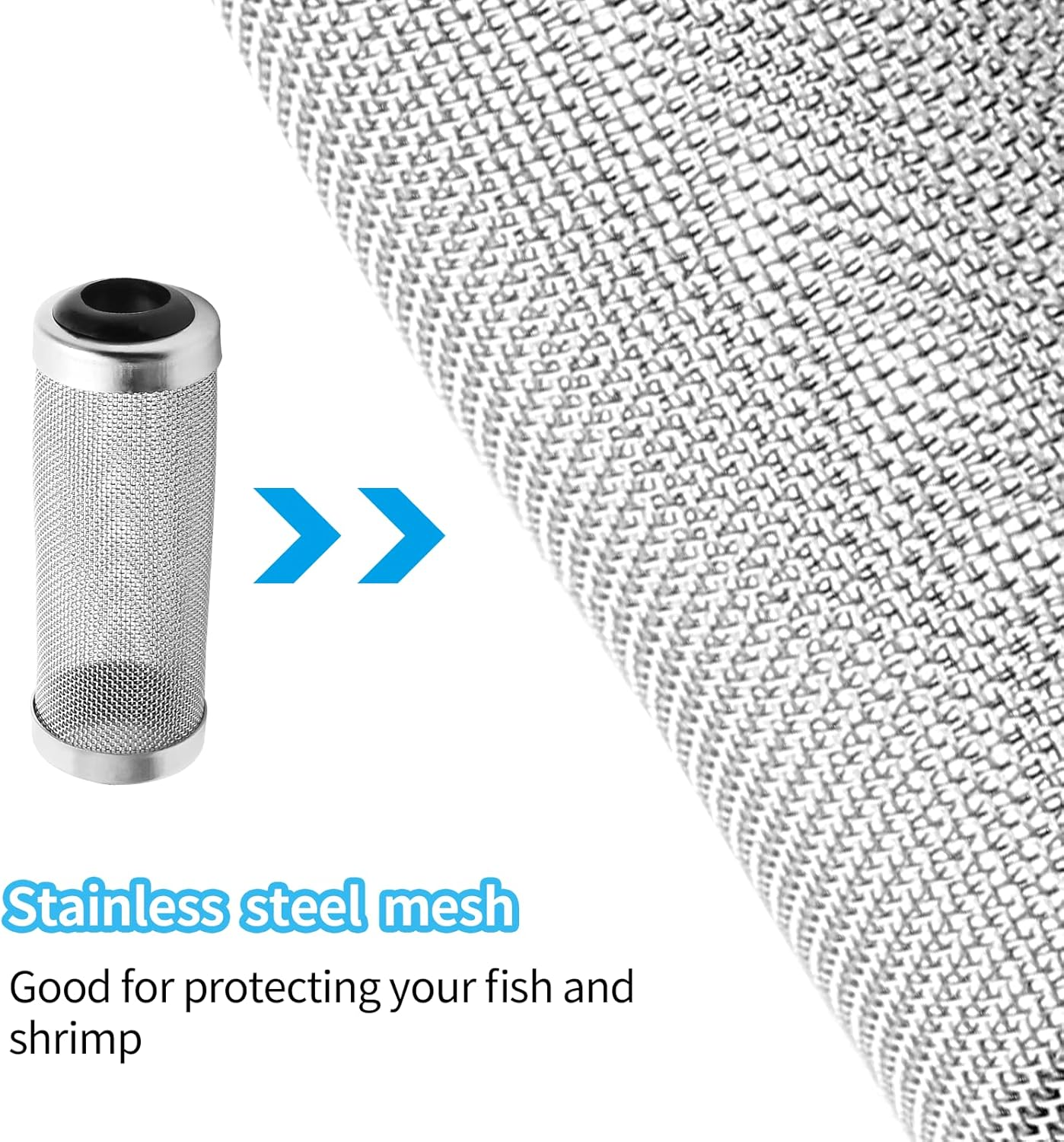 Bivethoi Stainless Steel Aquarium Filter Intake Cover, 16Mm Shrimp Filter Guard Metal Fish Tank Filter Intake Strainer, Mesh Tube Filter Net Cover Aquarium Inlet Filter Screen for Fish Tank image number 4